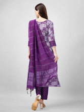 Women Kurta Pant Dupatta Set-1135PURPLE